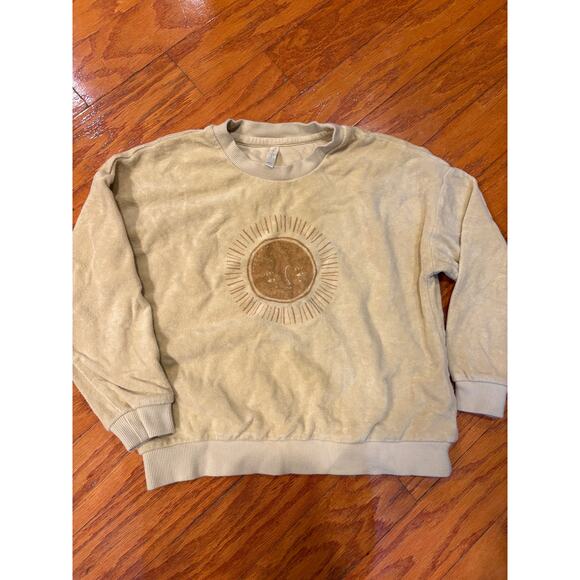 Rylee + Cru Kids Sun Sweatshirt Size 6–7Y Yellow Crewneck - Picture 2 of 5